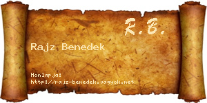 Rajz Benedek névjegykártya